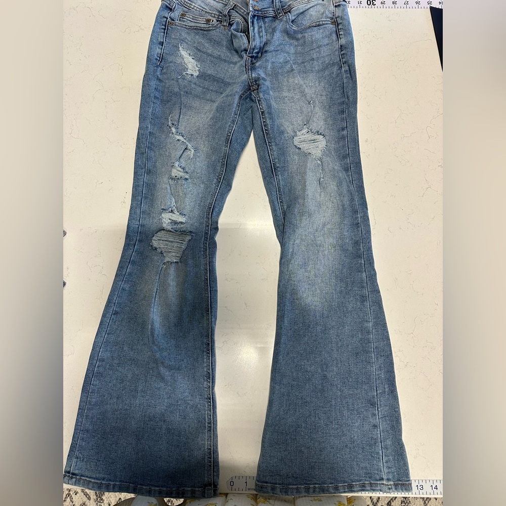 Aeropostale  Light Blue Distressed Flare Jeans